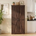 thumbnail image 3 of 72"H Farmhouse Storage Cabinet with Adjustable Shelves, Large Pantry Organize with 2 Barn Doors, Tall Freestanding Cabinet for Kitchen, Bathroom/Garage/Basement/Living/Utility Room, 3 of 8