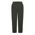 thumbnail image 6 of Corduroy Trousers Womens Ladies Cropped Trousers Elasticated Waist Short Leg Loose Cotton 3/4 Lounge Pants Plain Capri Casual Straight Leg Bottoms with Pockets Dark Gray S, 6 of 7