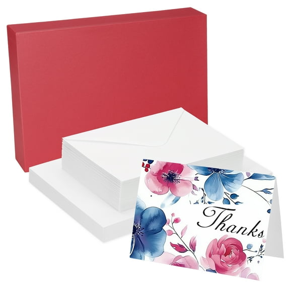 Uxcell 25 Sets Watercolor Cards with Envelopes 5x7 Inch Foldable Size(box)
