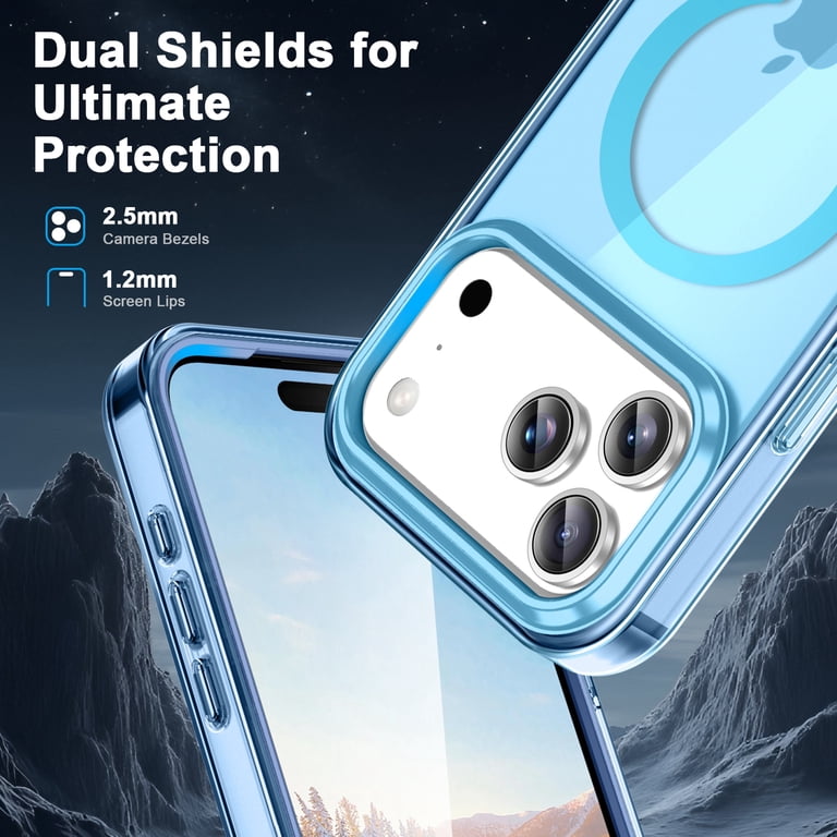 Dteck Full Body Case for iPhone 17 Pro Max,Shockproof Tpu+pc Case Built-in Screen Protector with Camera Lens Protector Compatible with Mag Safe
