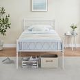 thumbnail image 1 of Metal tamaño individual marco de cama con cabecero y footboard featuring iron heart design, 1 of 7