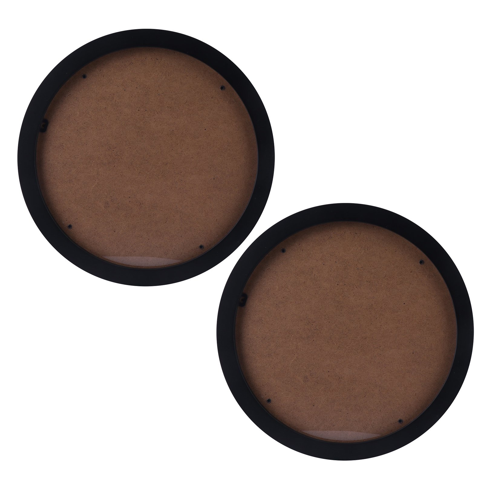 KALLORY 2Pcs Black Wooden Round Picture Frames for DIY Home Decoration and Photo Holding