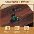thumbnail image 4 of GALAXHERO 3 Drawer File Cabinet with Charging Station, Wood Lateral Filing Cabinet with Lock, Rolling Printer Stand with Storage for Home Office, Brown Oak, 4 of 7