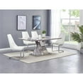 thumbnail image 2 of Faux White Marble Dining Set with Chairs and Silver Stainless Steel, 2 of 8