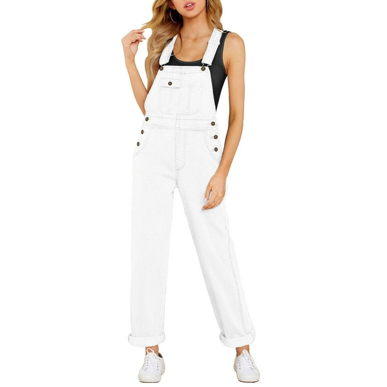 Vetinee Women's Casual Jeans Jumpsuits High Waisted Loose Fit