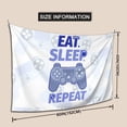 thumbnail image 3 of DouZhe Blue Cartoon Eat Sleep Game Controller Tapestry Modern Wall Hanging Tapestries Dorm Room Home Decor, 60" x 40", 3 of 7