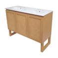 thumbnail image 6 of Arles 48 in. Natural Oak, Double Basin Bathroom Vanity With White, 3-Hole Ceramic Sink Top, 6 of 8
