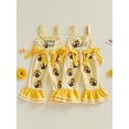 thumbnail image 3 of BemeyourBBs Toddler Baby Girls Bee Romper Overalls Jumpsuit Bell Bottoms Little Bee Embroidered Plaid Decorative Bow Sleeveless Playsuit Cute Spring Summer Clothes, 3 of 9