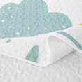 thumbnail image 5 of Manfei Cartoon Rainbow Bed Spread Queen, Graffiti Stars Cloud Queen Coverlet Set, White Teal, 3pcs, 1 Quilt and 2 Pillowcases, 5 of 7