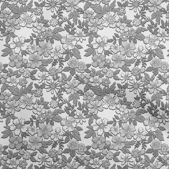 oneOone Velvet Light Gray Fabric Florals Sewing Material Print Fabric By The Yard 58 Inch Wide