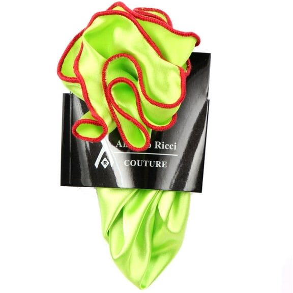 PS-Z-RD-71 - Round Pocket Square Accessory - Lime Red
