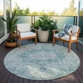 thumbnail image 6 of Addison Rugs Chantille Indoor/Outdoor Traditional Global Teal Washable Round Rug, 8' x 8', 6 of 6