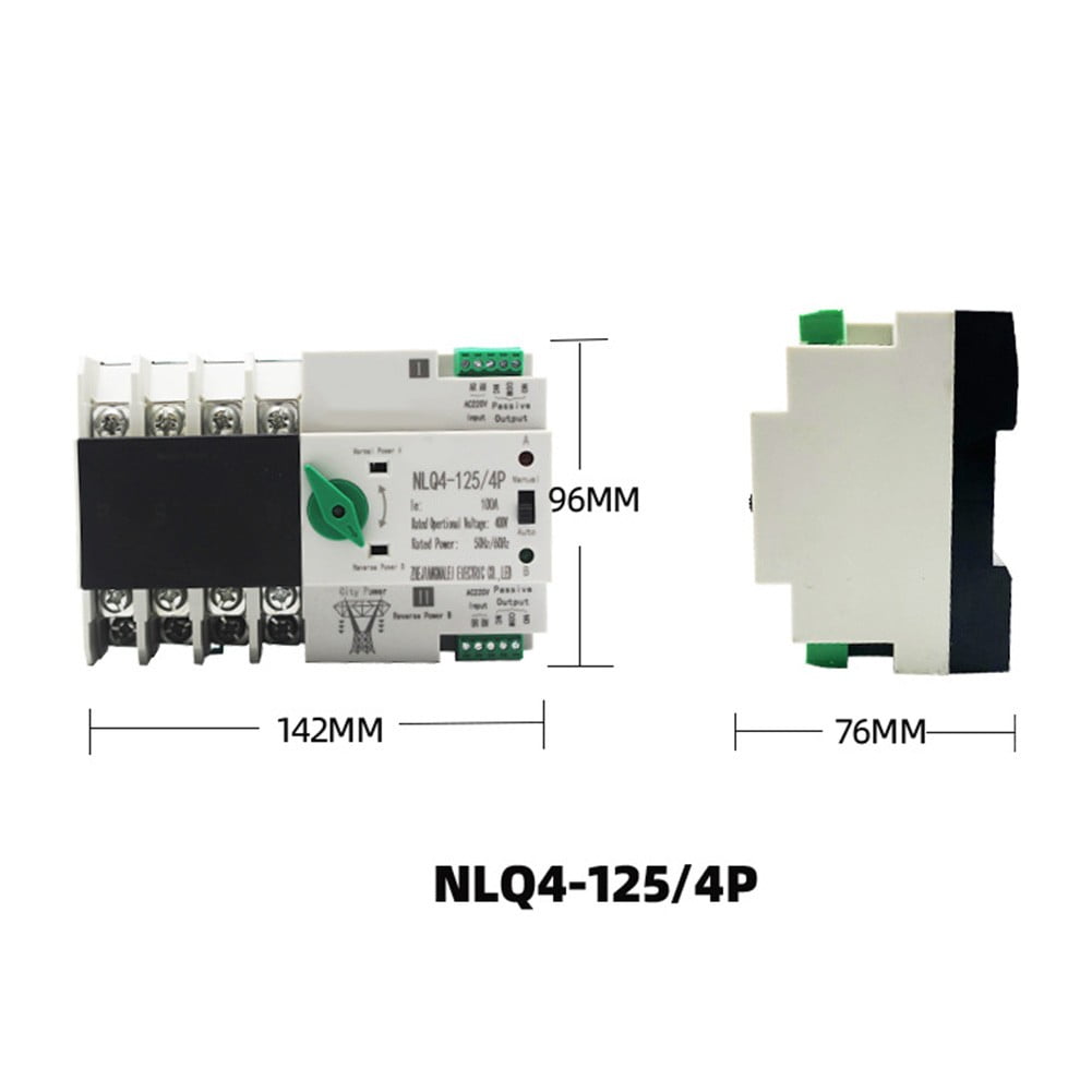 4P400V Dual Power Automatic Transfer Selector Switches Din Rail Ats-Pv Inverter