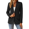 thumbnail image 2 of Women'S Fall Casual Blazer - Fully Lined Lightweights Button Lapel Collar Slim Fashion with Pocket Black M, 2 of 9