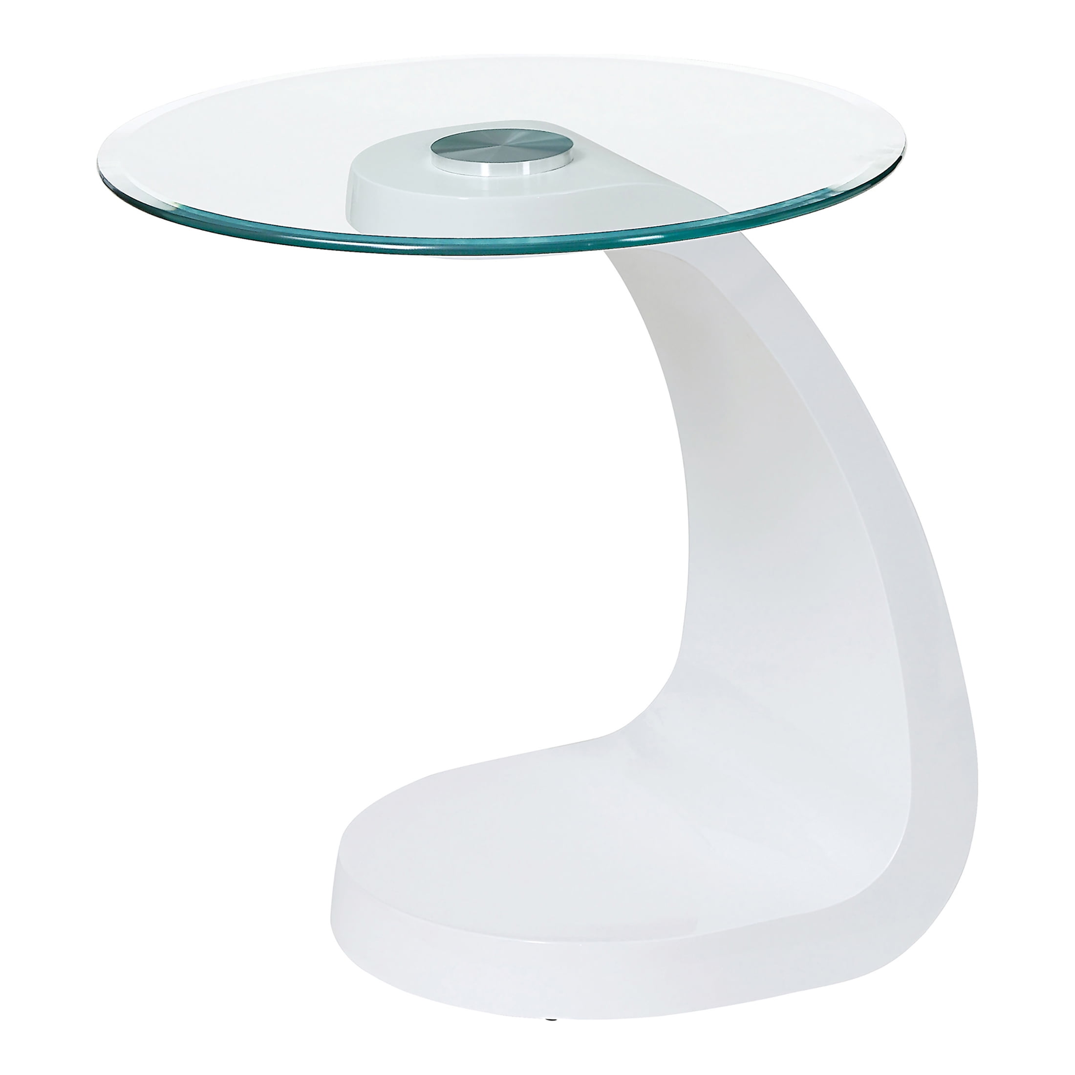 Furniture of America Maore Glass Top 2-Piece Coffee Table Set, White