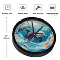 thumbnail image 3 of Dolphin 9.8 Inch Silent Wall Clock, Non-Ticking Digital Round Clock, Battery Operated Easy-to-Read for Bedroom Living Room Kitchen Bathroom Decoration, 3 of 6