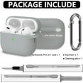 thumbnail image 3 of for AirPods Pro Case Cover with Cleaner Kit,Soft Silicone Protective Case for Apple AirPod Pro 2nd/1st Generation Case for Women Men,AirPods Pro 2/Pro Case Accessories with Keychain-Black, 3 of 13