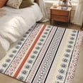thumbnail image 4 of Indian Geometric 3x5 Area Rugs for Living Room, Lines Dots Sun Hand Drawn Overlay Non Slip Floor Mat Washable Low-Profile Indoor Carpet for Bedroom, Dining Room, Bathroom, 4 of 9
