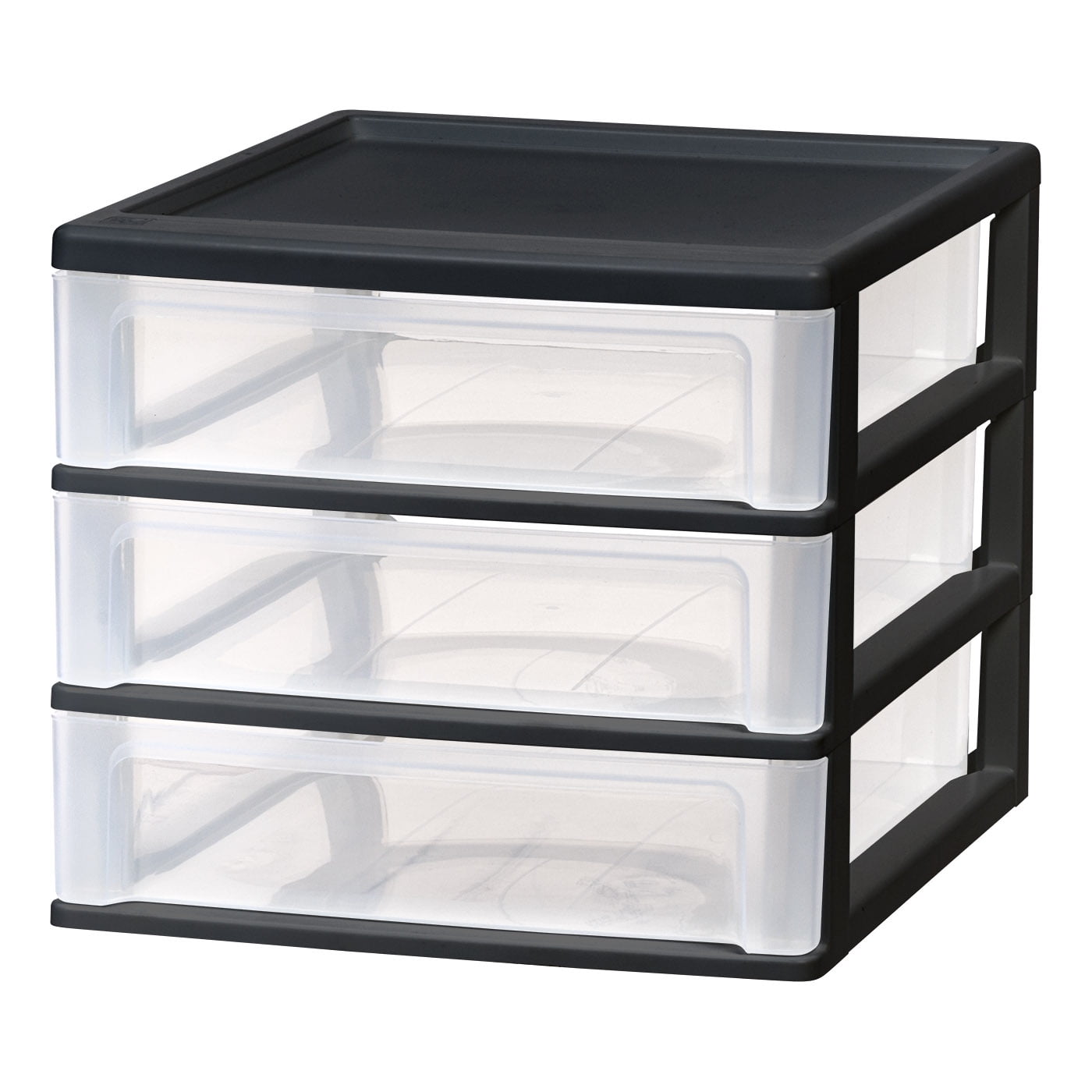 IRIS Medium 3-Drawer Stacking Desktop Organizer, Plastic Drawer Storage Container for Stationery Art Craft, 2Pk