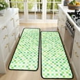 thumbnail image 4 of Kitchen Rugs Sets Of 2,Green Yellow Checkerboard Checkered Pattern Anti Fatigue Kitchen Mat Rugs Non Slip Washable,Decorative Kitchen Floor Mats for Kitchen,Sink,Laundry,17"x47"+17"x47", 4 of 5