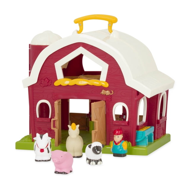 Battat – Big Red Barn – Animal Farm Playset para niños pequeños 18M+ (6Piece), Dark Red, 1 Battat Battat