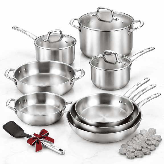 Stainless Steel Cookware Set 17 Piece With Triply Base