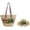 Green, variant on 2-Piece Woven Tote and Straw Hat Set for Women Summer Beach