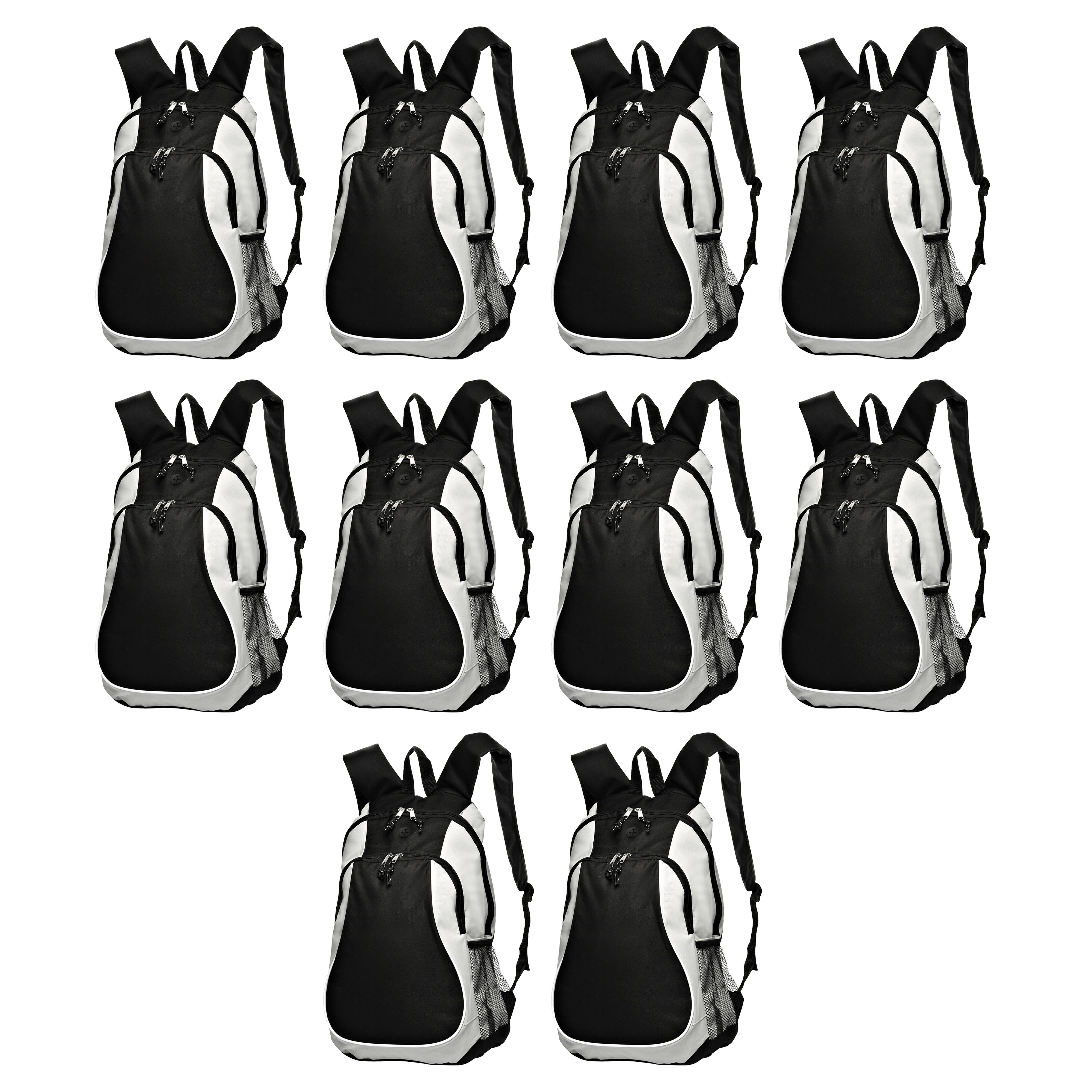 Large Sports Backpack with Mesh Pockets Set of 10, Bulk Pack Perfect