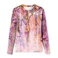thumbnail image 5 of Leesechin Women's Juniors Clothing Round Neck Loose Tops Casual Print T-Shirts Long Sleeve Blouse, 5 of 5