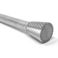 thumbnail image 5 of HELONGCO Carbide Burr Bur Tool Die Grinder Bit, Single Cut Inverted Taper, 1/2" x 1/2", 1/4" Shank, 5 of 6