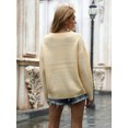 thumbnail image 2 of Women Crew Neck Ribbed Knit Oversized Pullover Sweaters, 2 of 7