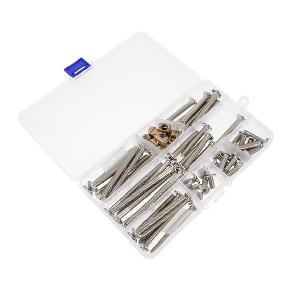 WHAMVOX  Screw Nut Set Screws and Nuts Baby Cribs Bolts Cot Bed Silver