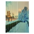 thumbnail image 2 of Cortina de ventana con estampado de ciudad de nieve, panel opacas, bufandas transparentes, cenefas 140x100 Zulema Cortina de ventana negra, 2 of 8