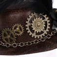 thumbnail image 4 of Mini sombrero de copa retro punk gótico con pinza de pelo de de engranaje, para Mardi Gras Carnival Head Wear Accesorio Halloween Elegant Brown Colcomx sombreros de copa de las mujeres, 4 of 8