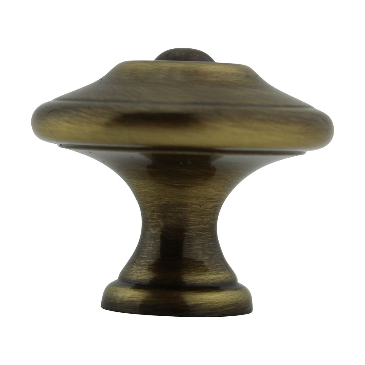 Antique Round Brass 1 1/4 in. dia. Kitchen Cabinet Door Knob Pull Handle w/Screws| Renovators Supply - Set of 6