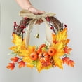 thumbnail image 4 of Halloween Fall Wreaths for Front Door - Maple Leaves Pumpkins - Fall Wreaths Artificial Wreath Decorations for Indoor Outdoor Thanksgiving Halloween Fall Decorations for Home, 4 of 8