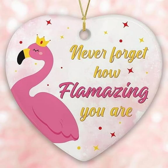 NewEleven Inspiration Ornament Never Forget How Flamazing You Are, Ceramic Holiday Keepsake, Ornament Gift for Friend