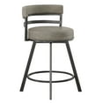 thumbnail image 5 of Steve Silver Gene Metal and Gray Faux Leather Swivel Counter Stool, 5 of 7