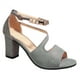 thumbnail image 4 of Nuevas sandalias de tacón grueso con correa de hebilla Sandalias de mujer de tacón alto con cuentas boca de pez Wmkox8yii  nm1221, 4 of 5
