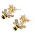 thumbnail image 1 of Cute Floral Bee Earrings Ear Jewelry for Women Zircon Drop Dangle, 1 of 5