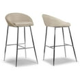 thumbnail image 7 of Set of 2 Ayana Beige Boucle Backless Counter Stool with Black Iron Legs, 7 of 7