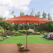 Better Homes And Gardens 8 X 11 Ft Aluminum Solar Lighted Patio Umbrella Walmart Com Walmart Com