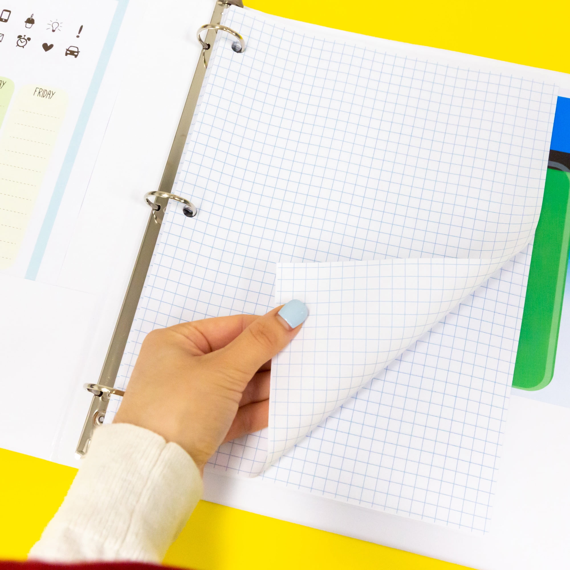 BAZIC 80 Ct. 8.5" X 11" Reversible 4"/5" Quad Ruled Wireless Notebook [578]