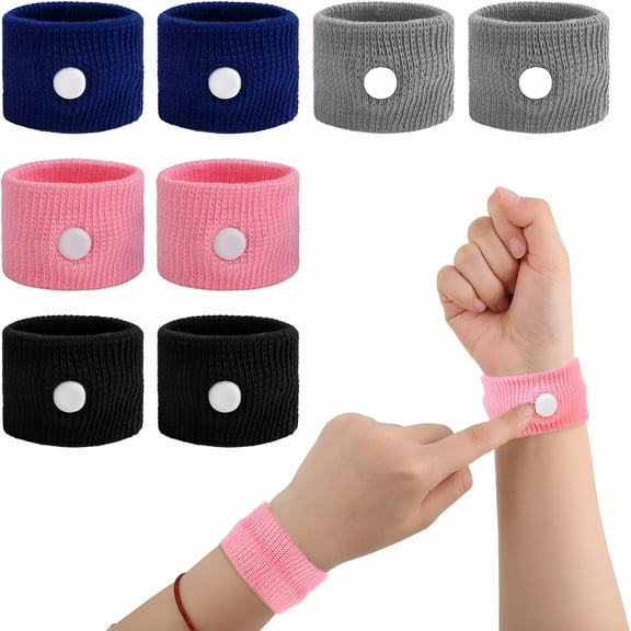 XIRQI Motion Sickness Relief Bands,8pcs Motion Travel Sickness Wristbands Natural Acupressure Nausea Relief Wristband for Pregnancy Morning Car Sea Flying Trip Dizziness Anxiety