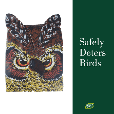 Dalen Inflatable Fake Owl Decoy to Scare Birds Away - Efficient Bird and Pest Deterrent – Safely Deters Birds – 2 feet Tall