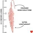 thumbnail image 4 of Humble Chic Floating Feathers Dangle Earrings - Rose Gold Long Hanging Leaf Drops, 4 of 9