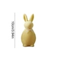 thumbnail image 3 of JeashCHAT Easter Bunny Decorations, 3.94 Inch Pastel Flocked Bow-Tied Bunny Figurine, Rabbit Tabletop Ornament for Spring Easter Home Office Decor, Yellow, 3 of 6