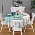 thumbnail image 2 of Teal Gold Splash Marble Round Tablecloth 60"x60",Wrinkle Wipeable Table Cloth for Kitchen Dining Room Picnic Patio Party, 2 of 6