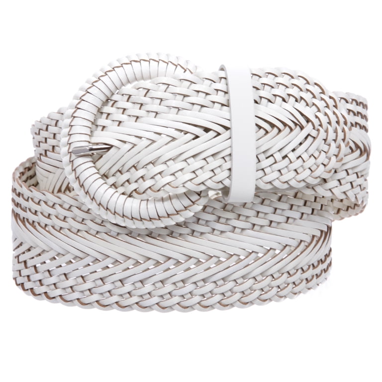 2 Inch Wide Genuine Leather Braided Woven Round Belt  display picture 2