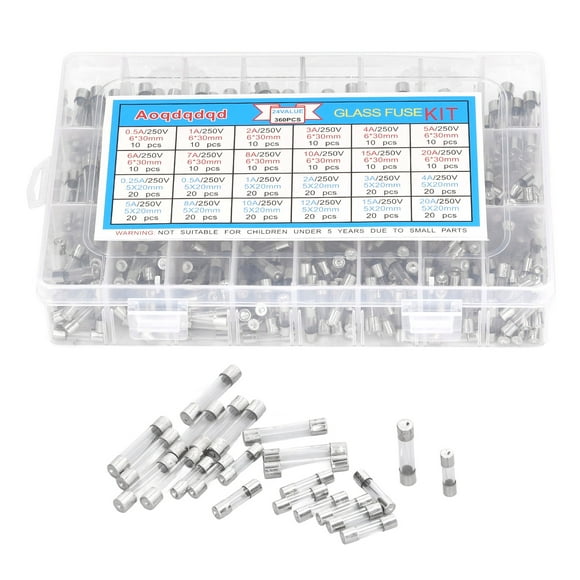 Fuse Tube,360Pcs Glass Fuse Tube Glass Fuse Tube Fuse Assortment Elevated Design